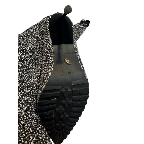 Kurt Geiger London Lettie Glitter Sock Boots Black Silver Women’s 6 - Picture 4 of 5